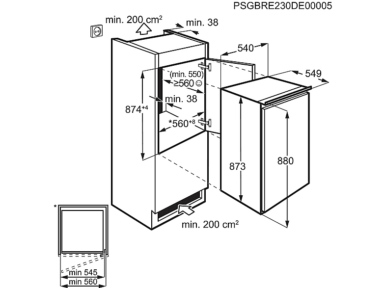 AEG Tab6L88ES Gefrierschrank, Schlepptür-Technik (E, 98 l, 873 mm hoch, Weiß) — Foto 2 von 5