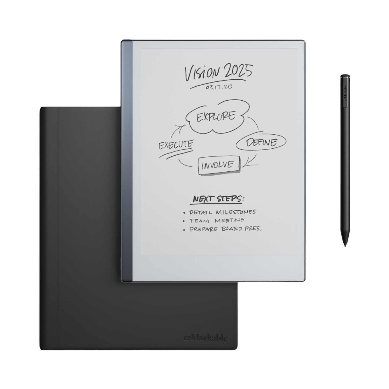 [美品] reMarkable 2 + Marker Plus + Folio ReMarkable Niezbędny zestaw zawierający The Paper Tablet 2 z