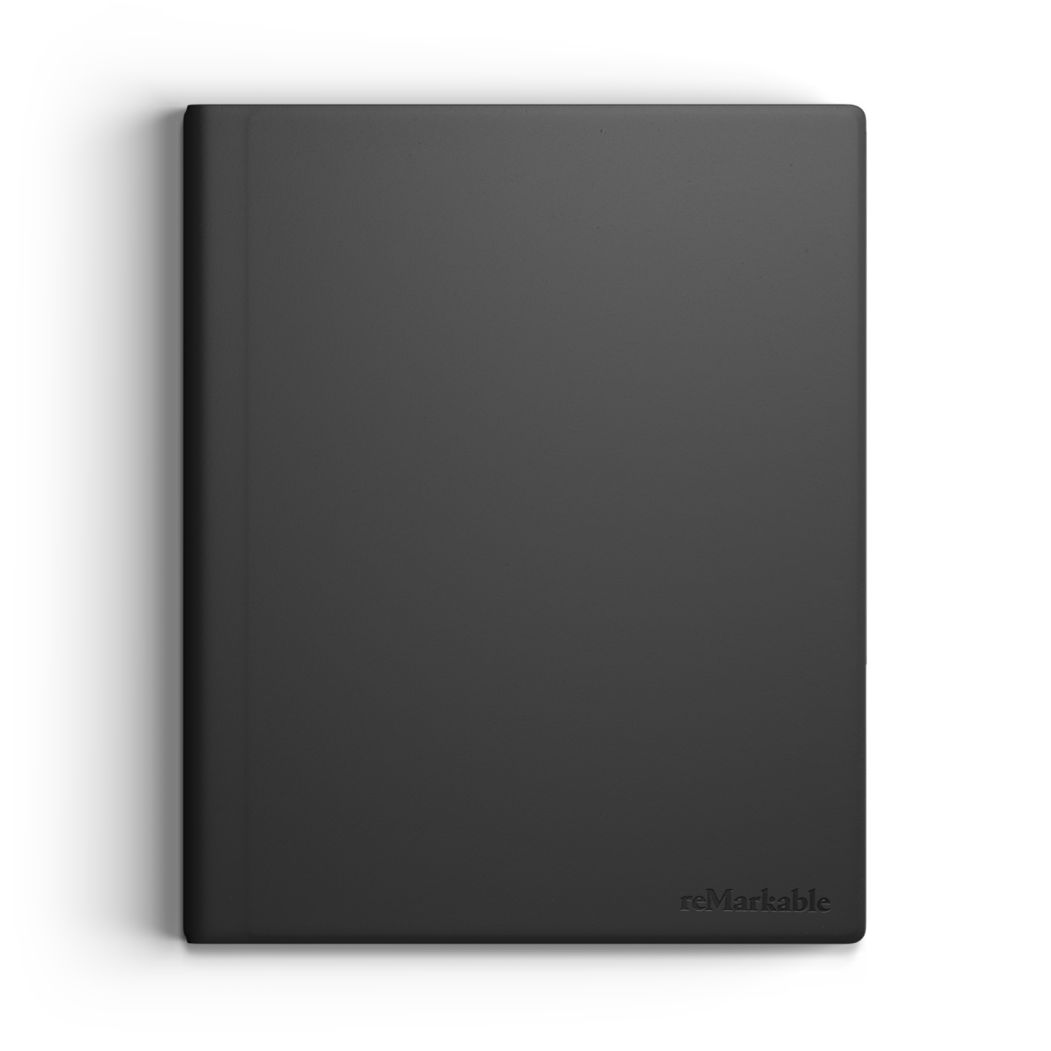 Een gesloten zwart e-reader-apparaat, met de voorkant met de merknaam.