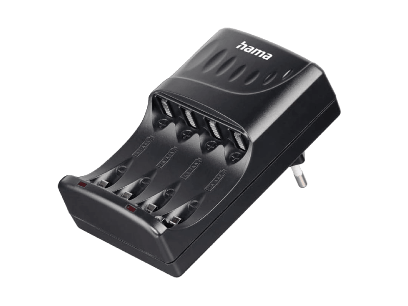 Cargador para pilas - Hama 00223551, Para recargables AA y AAA, Temporizador automático, Negro