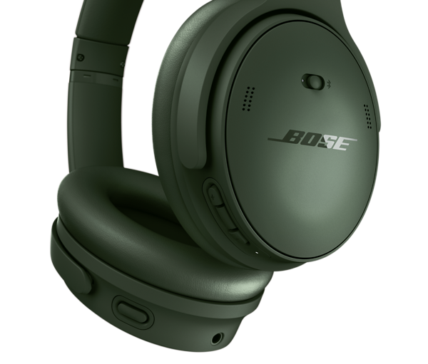 Auriculares inalámbricos - Bose QuietComfort Headphones, Cancelación ruido, Autonomía hasta 24 h, Ecualizador ajustable, Verde Ciprés