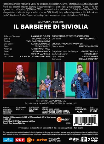 DVD-Cover für Rossinis Oper 'Il Barbiere di Siviglia' mit Szenenbildern.