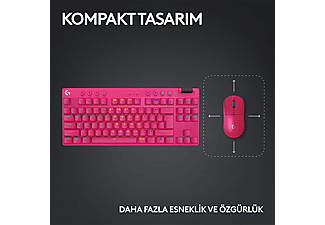 LOGITECH G Pro X TKL Lightspeed Kablosuz Oyuncu Klavyesi Tactile Magenta_6