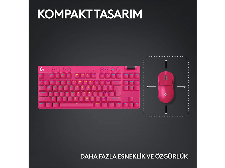 LOGITECH G Pro X TKL Lightspeed Kablosuz Oyuncu Klavyesi Tactile