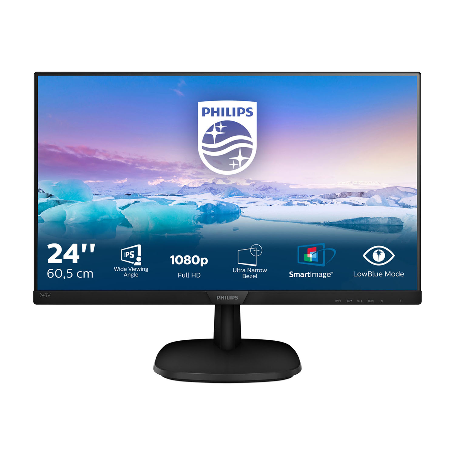 Philips 243V7Qdab Monitor, 24 pollici, Full-HD, 1920 x 1080 Pixel