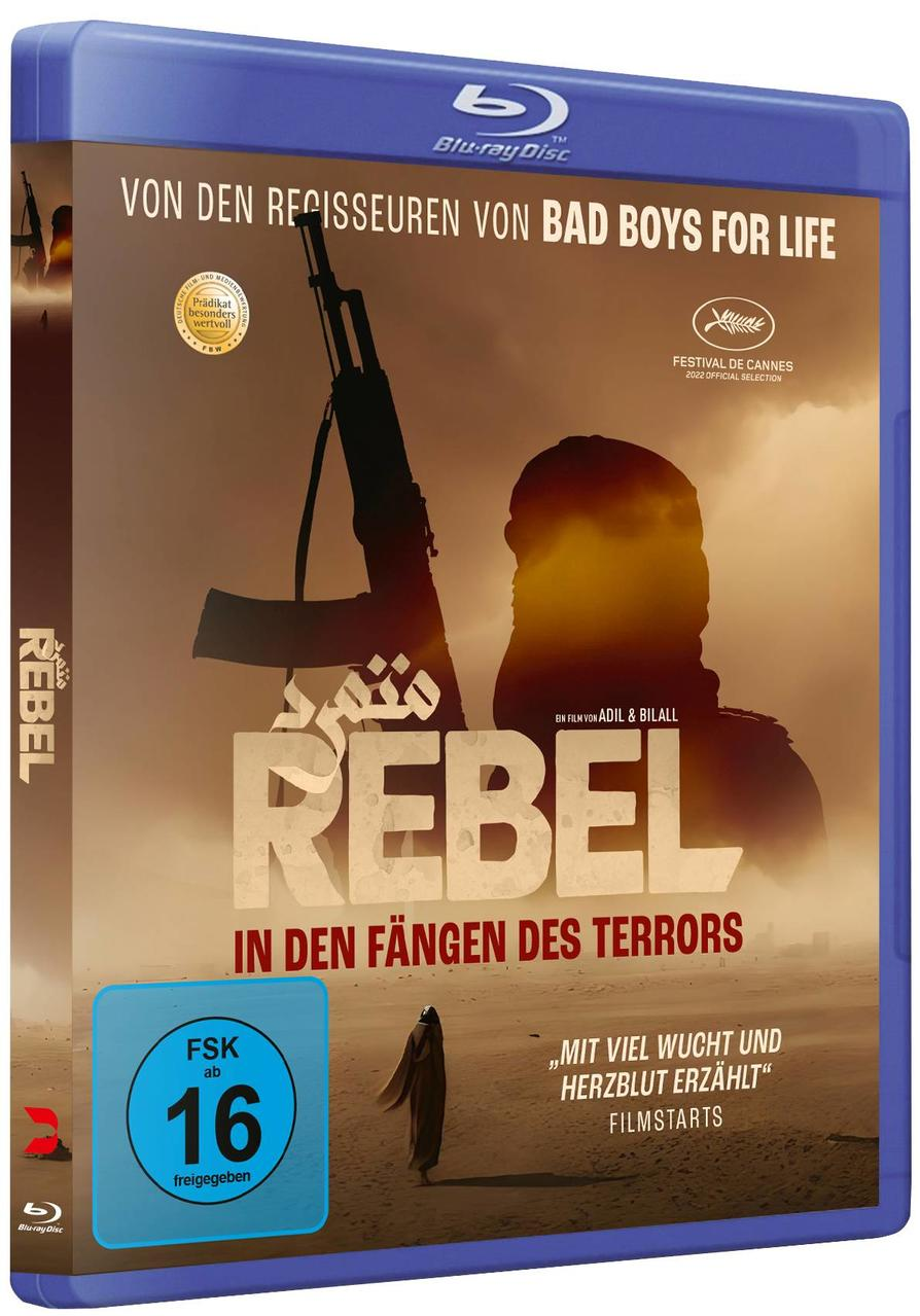 Rebel Blu-ray-Hülle mit Filmplakat, blauer und weißer Hintergrund.