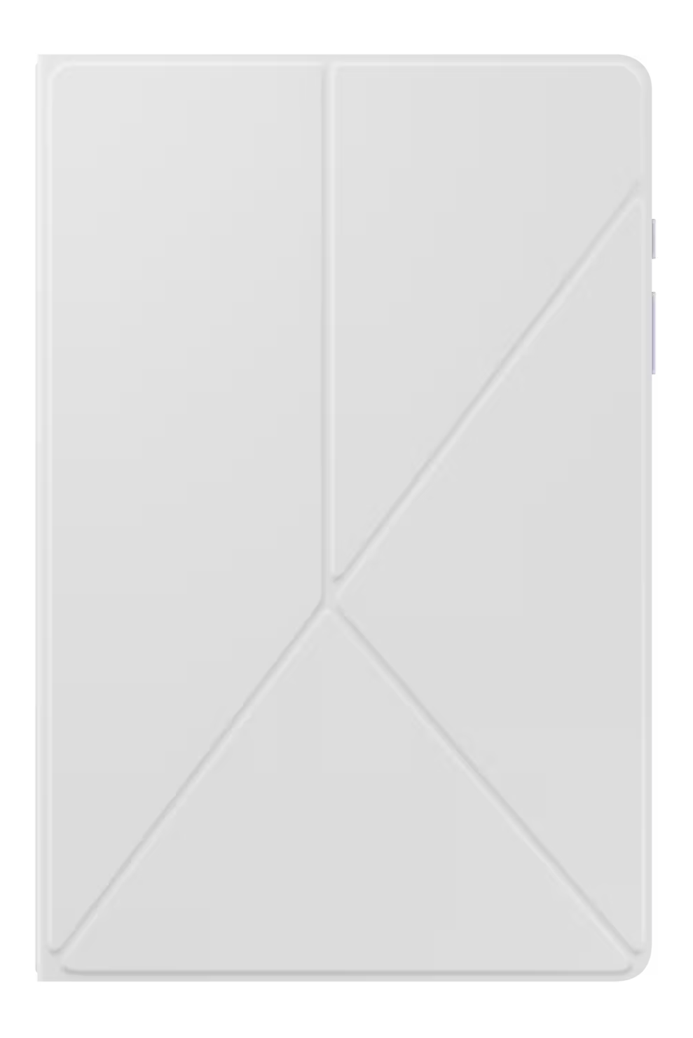 Housse de tablette blanche avec un design géométrique de triangles pliés.