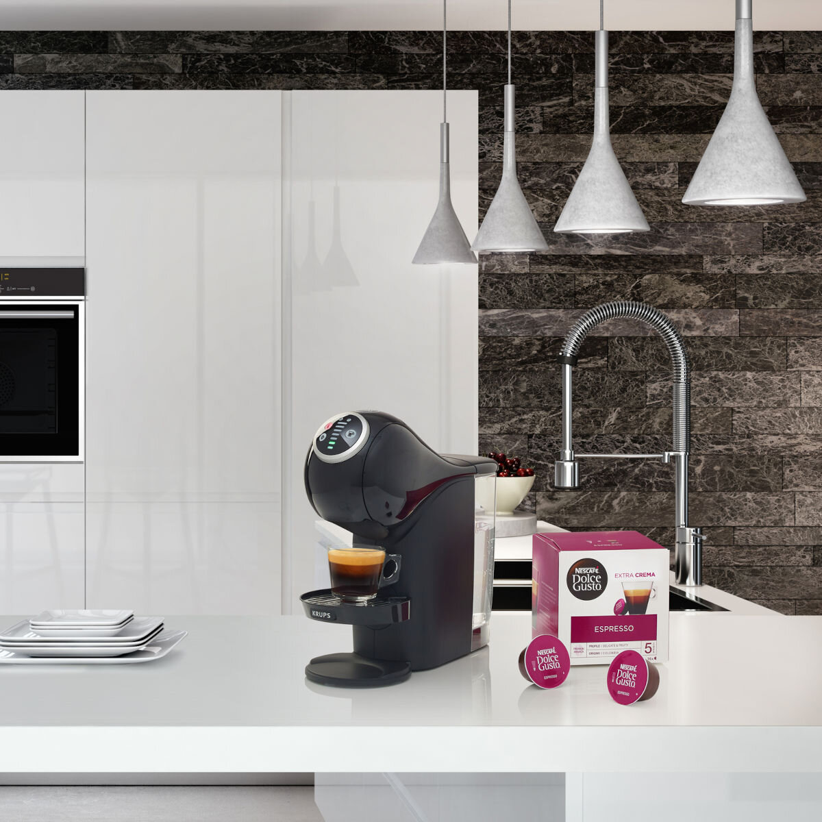 Ekspres na kapsułki KRUPS Nescafe Dolce Gusto Genio Black S Plus KP340831