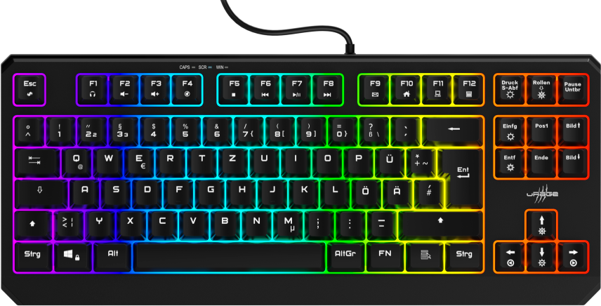 URAGE Exodus 220 TKL billentyűzet, LED háttérvilágítás, fekete, Magyar kiosztás (217818)