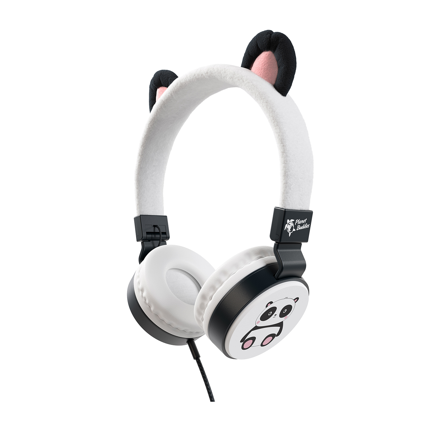 Urbanista Planet Buddies Cuffie Cuffie, Panda, Furry - Wired White/Bianco