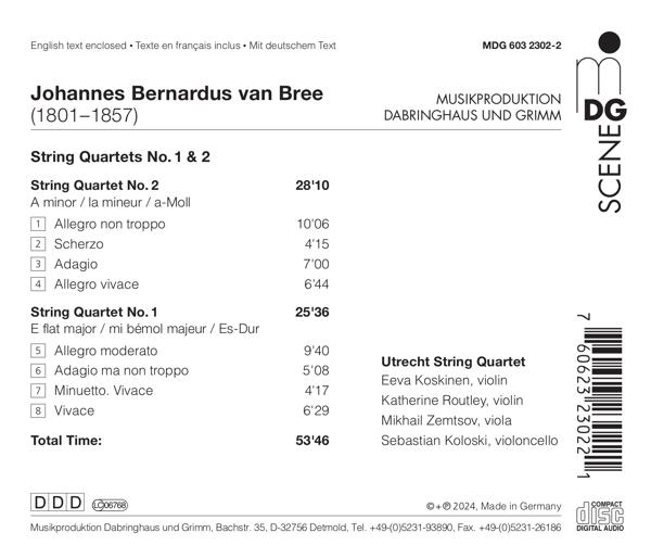 CD-Cover mit Komponist, Werktitel, Trackliste und Interpreten.