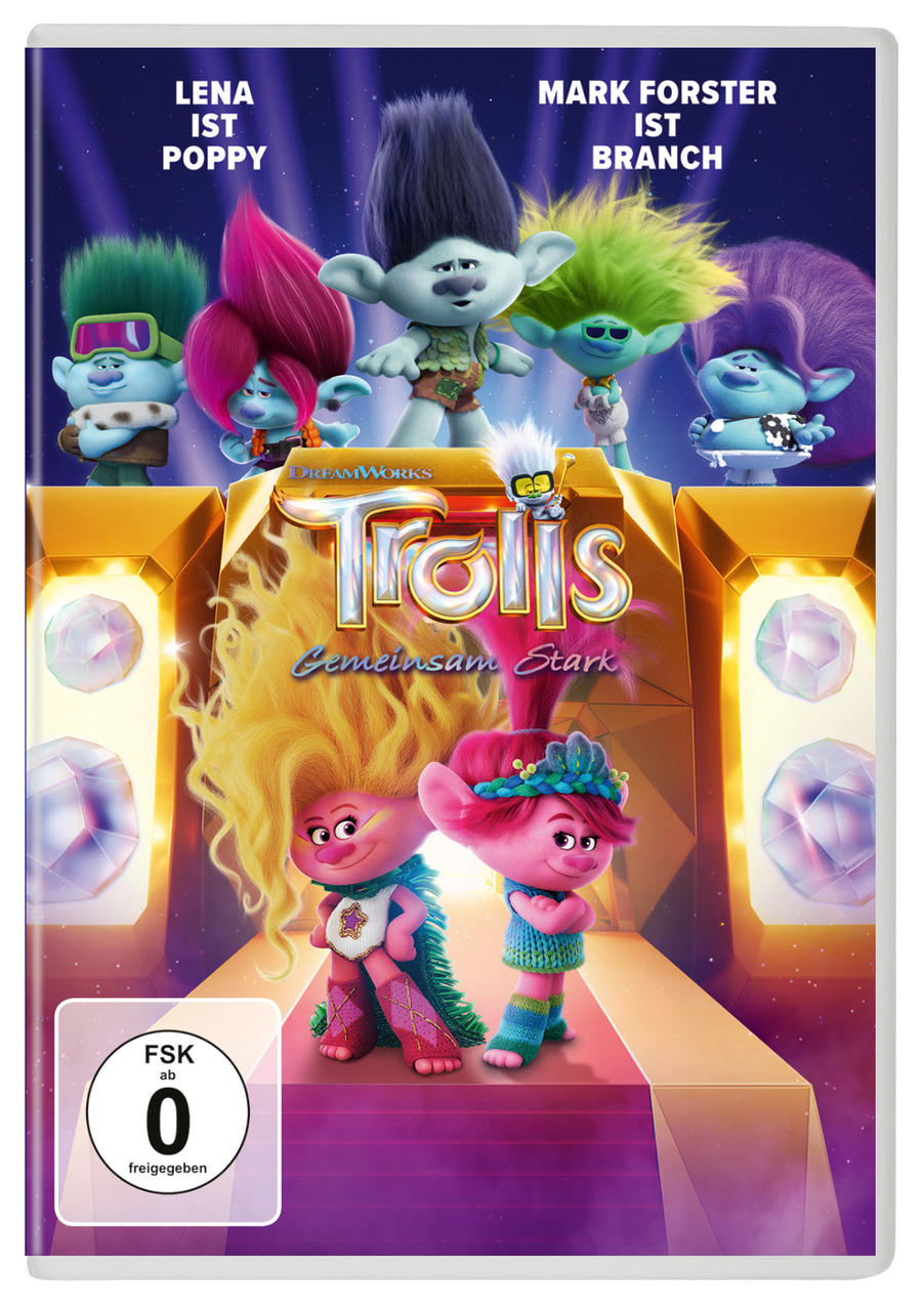 DVD-Cover mit Trolls-Charakteren und deutschem Text.