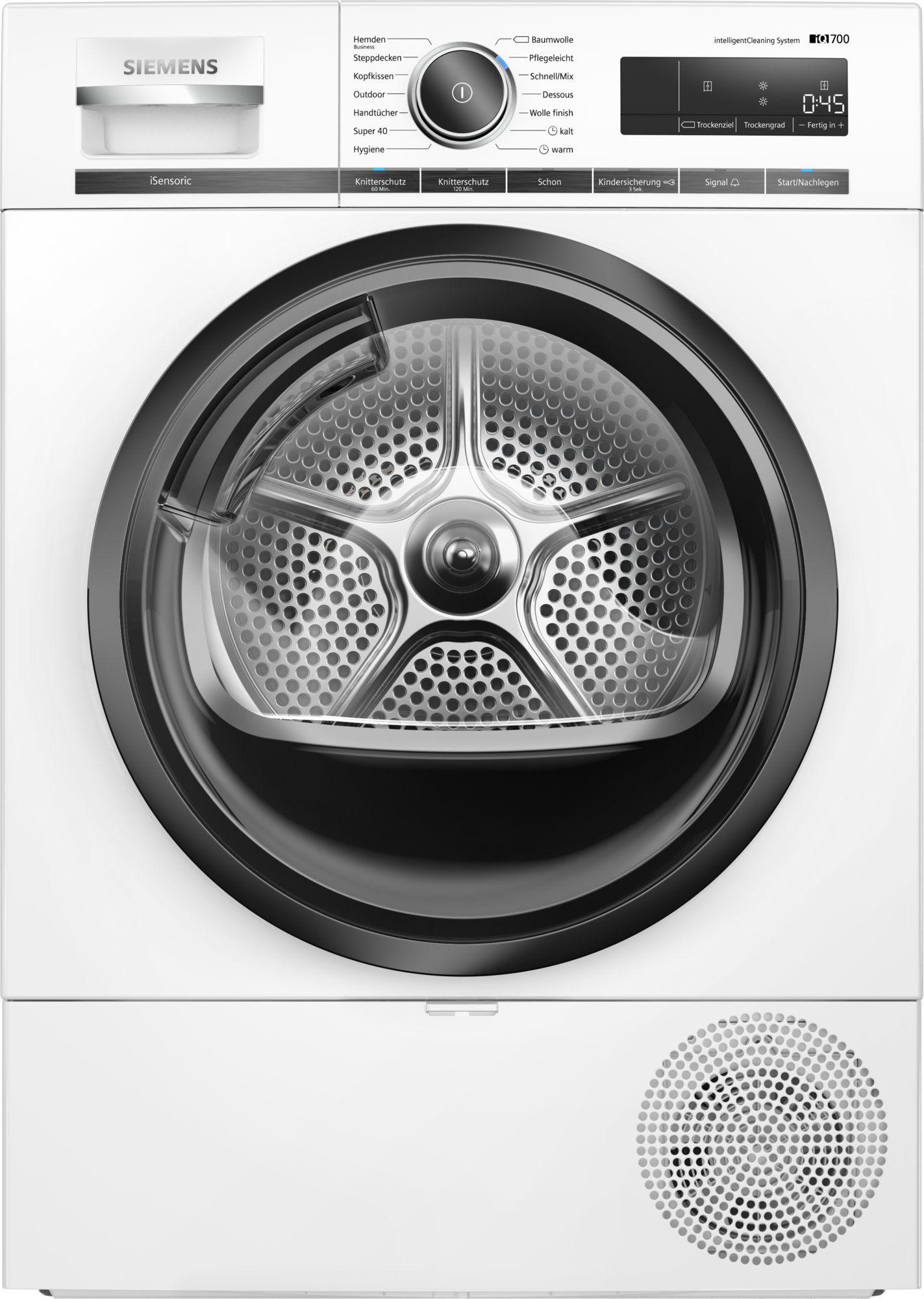 SIEMENS WT47XMA1 Wärmepumpentrockner iQ700 (8 kg, A+++, Weiß)