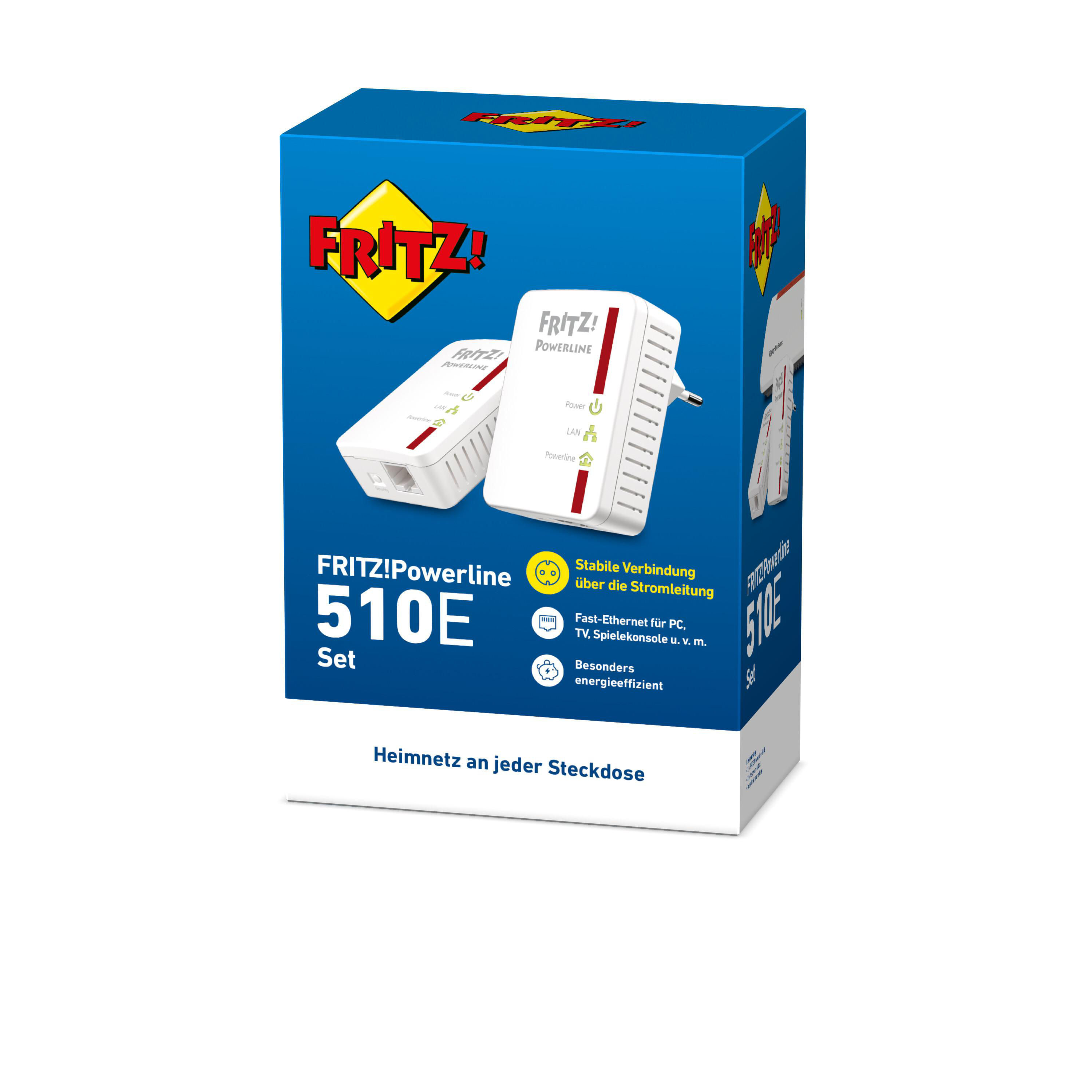 AVM FRITZ!Powerline 510E Set Powerline Adapter 500 Mbit/s kabelgebunden