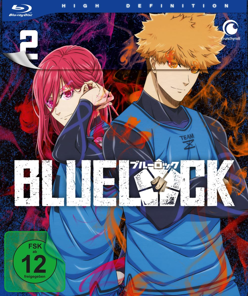 Blue-ray-Disc-Cover mit zwei Anime-Charakteren. Der Titel lautet "Blue Lock".