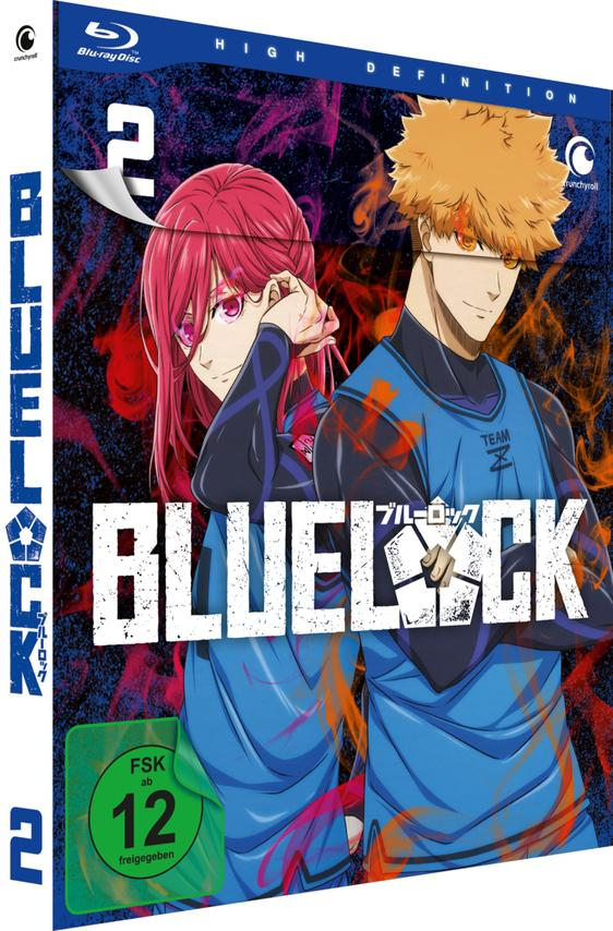 Blue Lock Anime Blu-ray Box-Set mit zwei Charakteren und Logo.