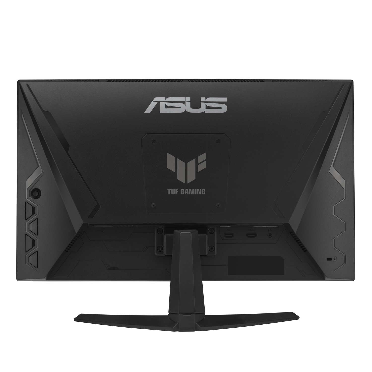 Arrière d'un moniteur de jeu ASUS TUF noir avec logo.