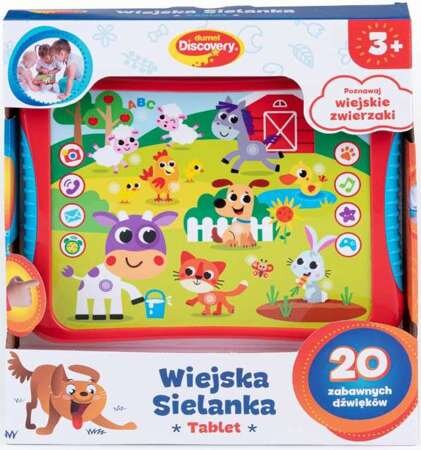 Zabawka w pudełku z postaciami z kreskówek, tekstem po polsku i logo 20 efektów dźwiękowych.