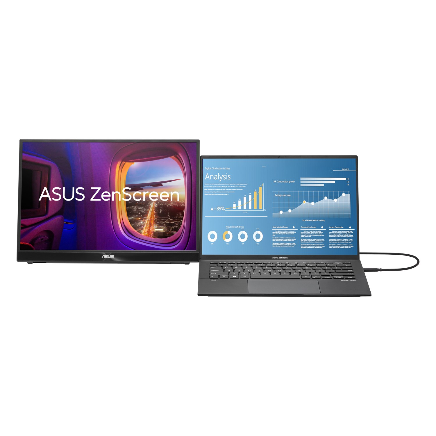 Un moniteur connecté à un ordinateur portable affiche une analyse à l'écran.