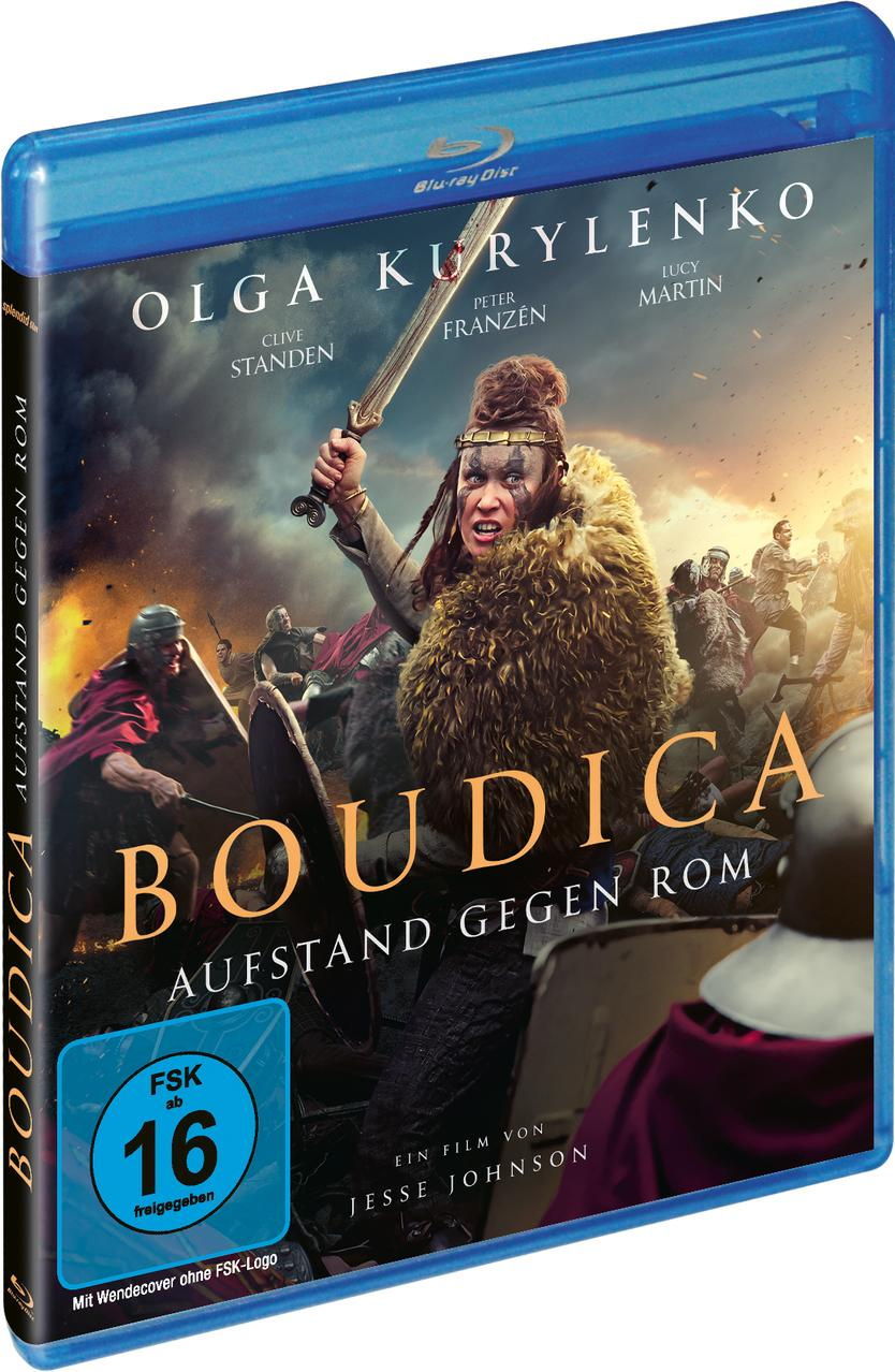 Blu-ray-Disc des Films Boudica. Frau mit Schwert, umgeben von Kriegern, auf dem Cover.