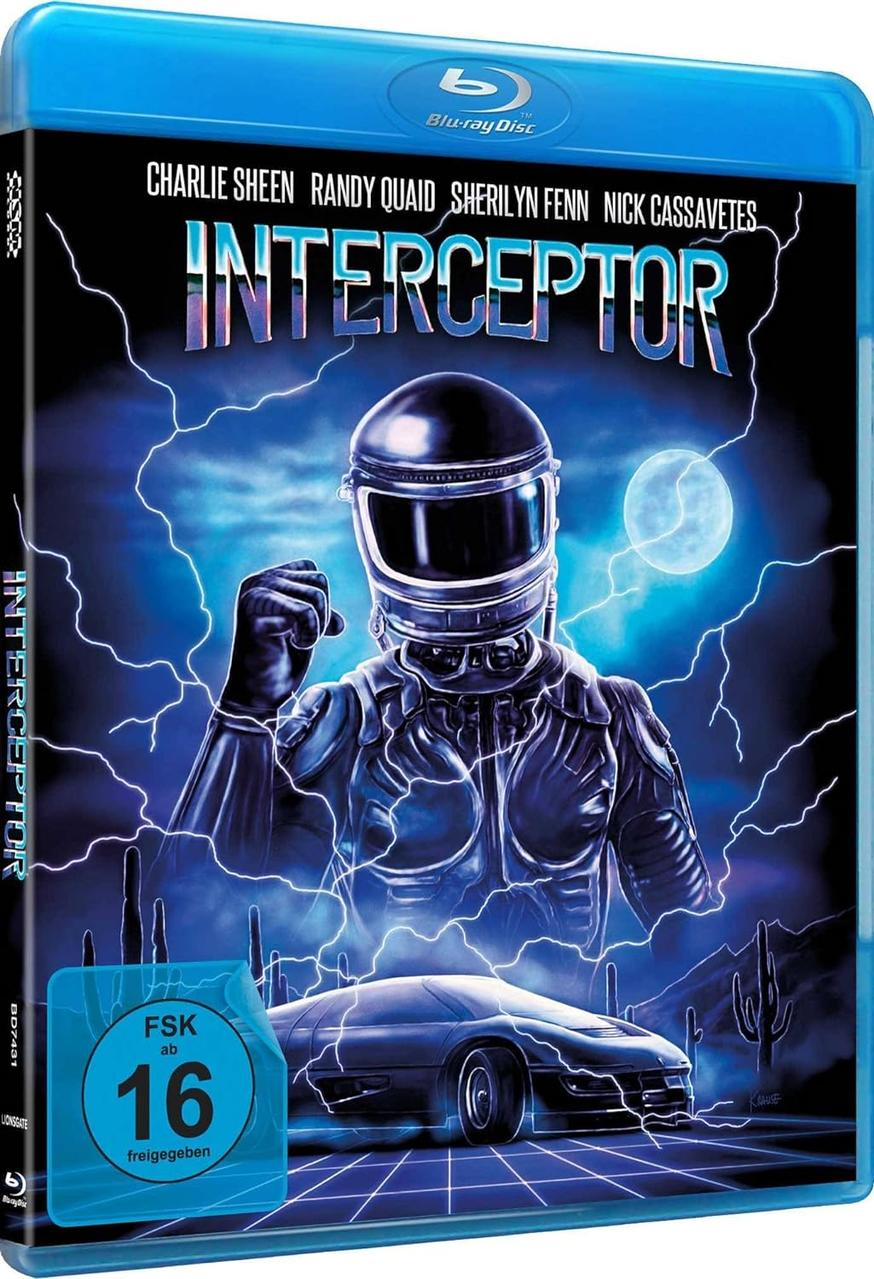 DVD-Hülle für den Film Interceptor. Eine Person in einem Raumanzug ist auf dem Cover.