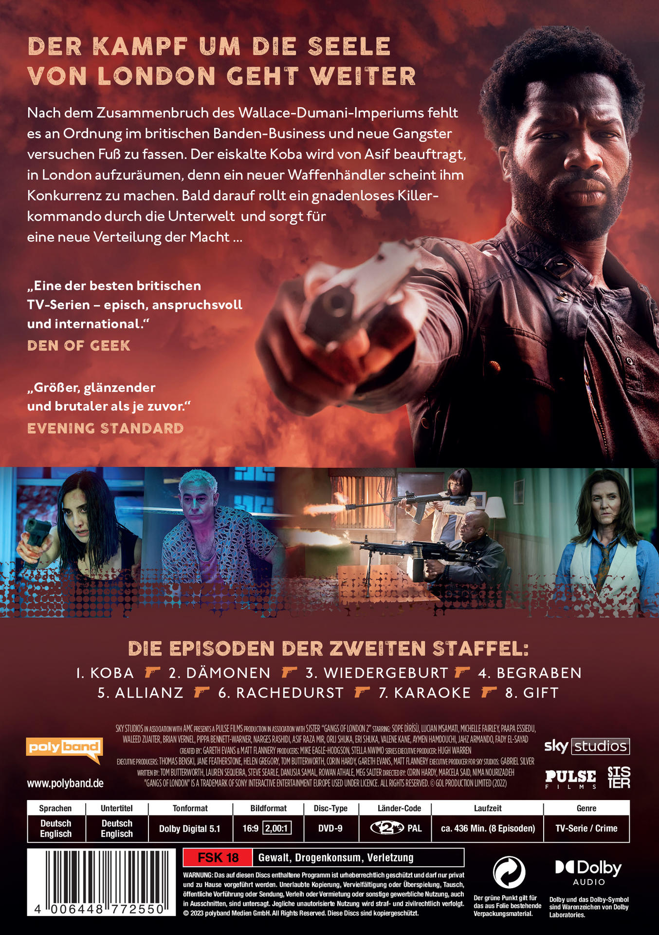 Filmplakat mit Text und Bildern. Zeigt Schauspieler und Szenen aus einem Film.