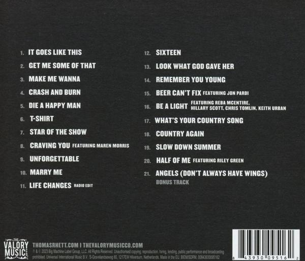 CD-Album-Rückseite. Enthält Songliste, Künstlername, Albumtitel und Barcode.