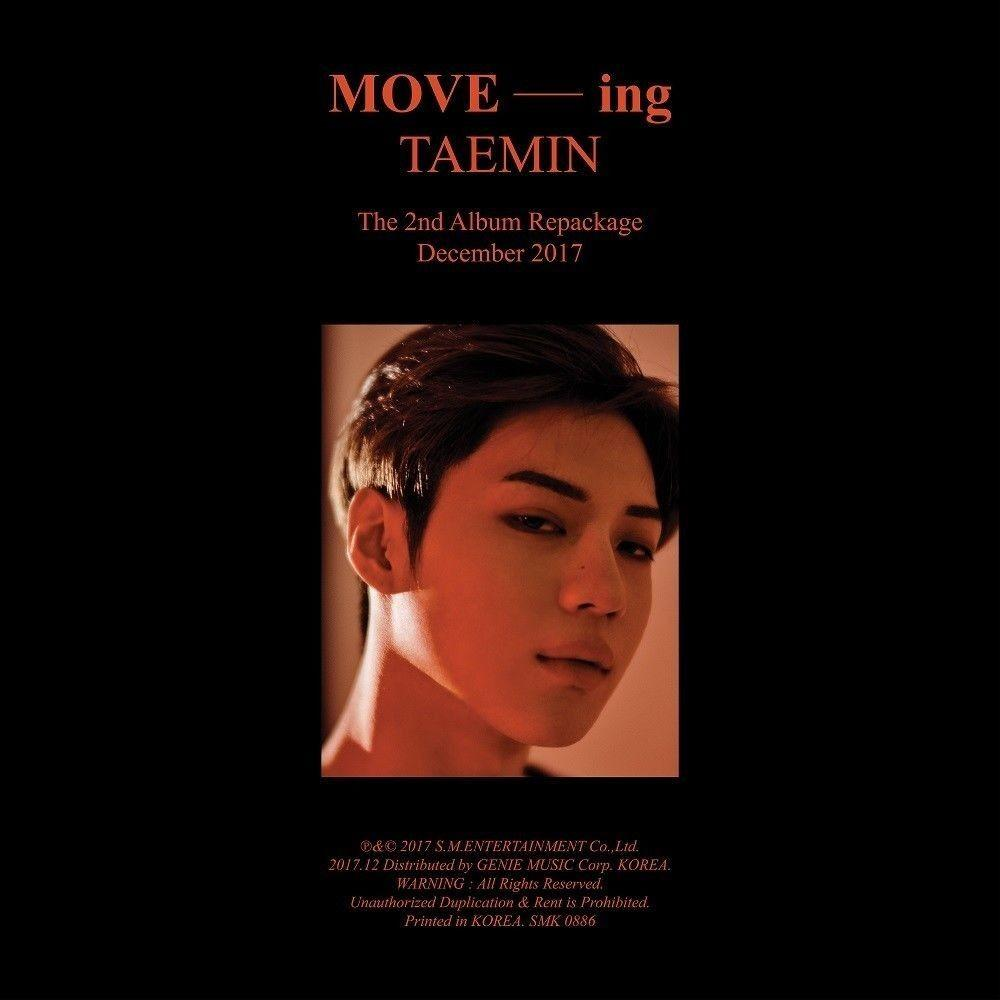 Album borító egy férfi arcával. A lemez címe „MOVE - ing“, a művész pedig TAEMIN.