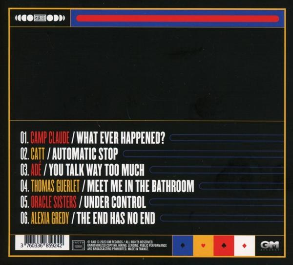 Rückseite der CD, Songtitel und Trackliste.