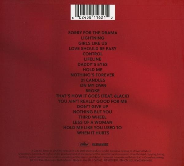 Album-Rückseite mit Titelliste und Barcode.