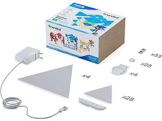 NANOLEAF Shapes Starter Kit Sonic Limited Edition Bundle - Éclairage intérieur en réseau (Blanc)