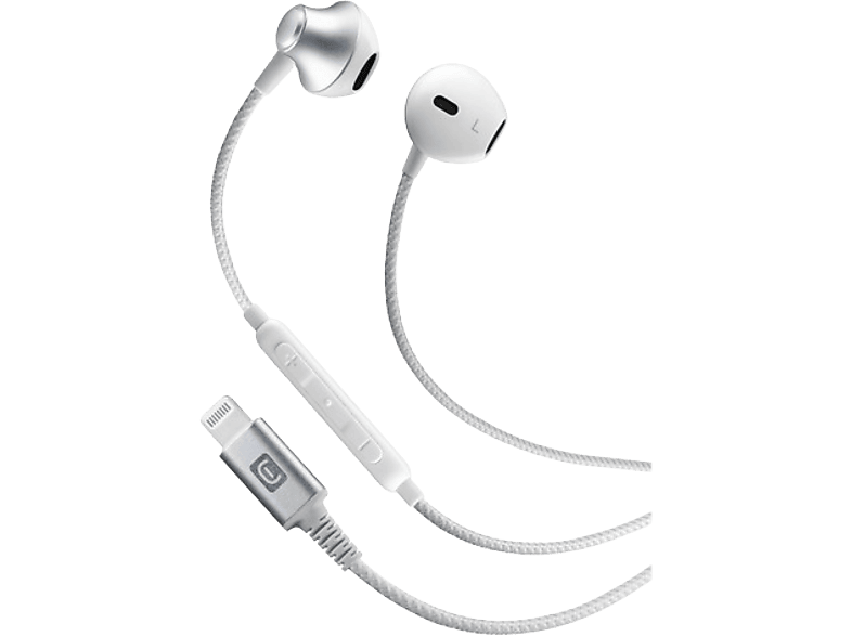 Auriculares de botón - Auriculares para iPhone/iPad estéreo con micrófono y  volumen DCU TECNOLOGIC, Intraurales, Blanco