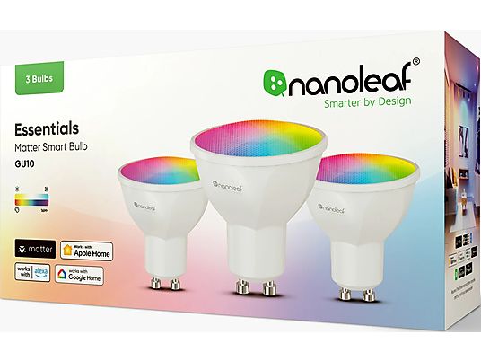 NANOLEAF GU10 opaco, 3 pezzi - Lampada LED intelligente (Bianco)