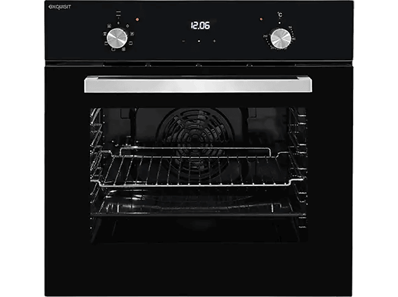 Exquisit EBE 657-2H SW Backofen (59 l, Schwarz, 595 mm breit, A)