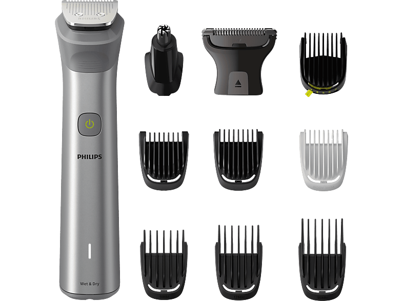 Afeitadora  Philips S5000 S5889/11 + Naricero, Afeitadora eléctrica, seco  y mojado, Sensor de barba, Estuche de viaje, Cortapatillas, Marrón
