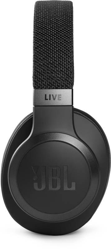 Schwarzer JBL LIVE-Kopfhörer mit dem Wort "LIVE" auf dem Kopfband.
