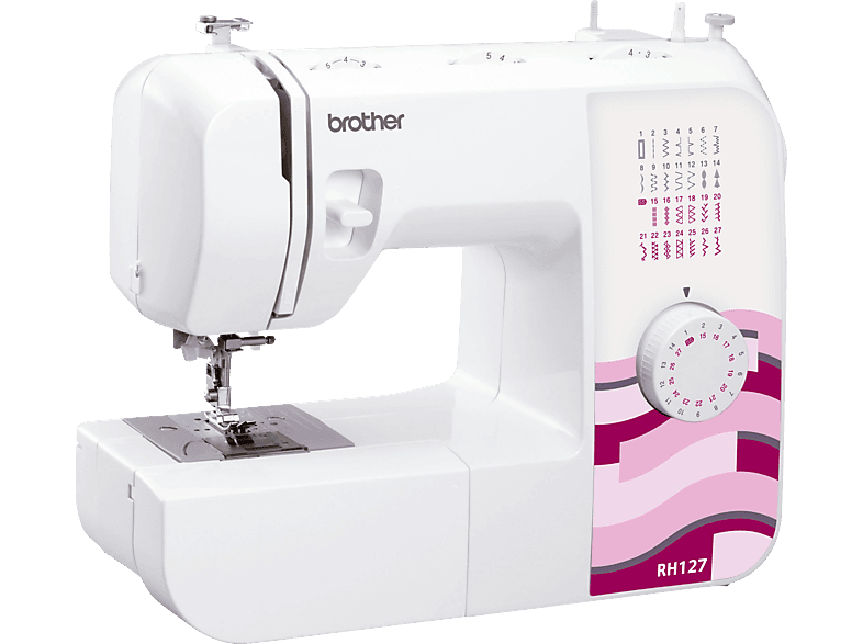 Brother RH127 Freiarm-Nähmaschine (51 Watt, Freiarmnähen, Weiß/Pink)