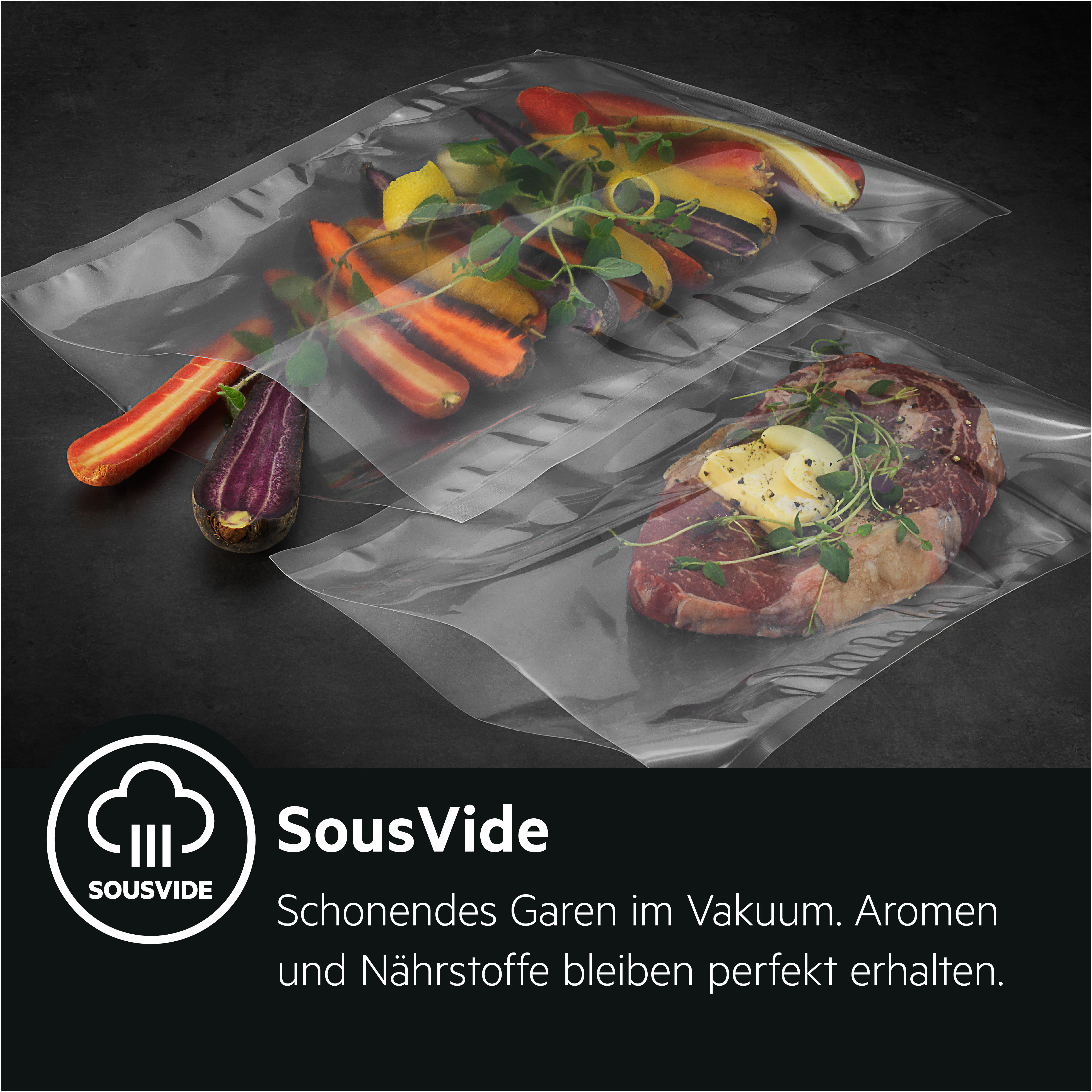 AEG BCO79222V1, Einbaubackofen (Einbaugerät, 70 l, 595 mm breit), Serie 9000 mit Sous Vide, Dampfgarfunktion