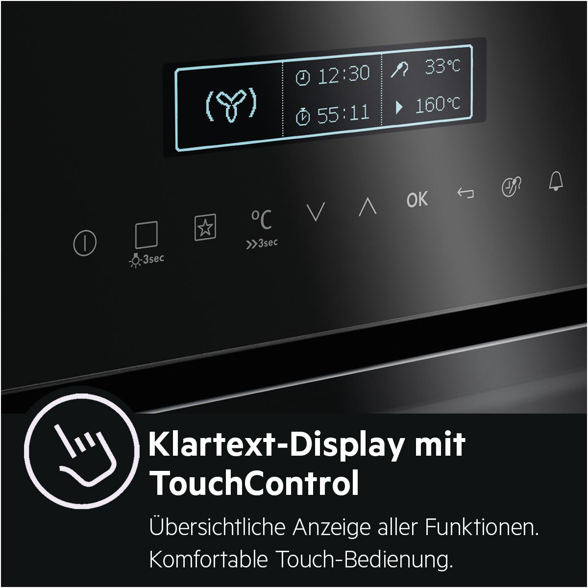 AEG BCO79222V1, Einbaubackofen (Einbaugerät, 70 l, 595 mm breit), Serie 9000 mit Sous Vide, Dampfgarfunktion