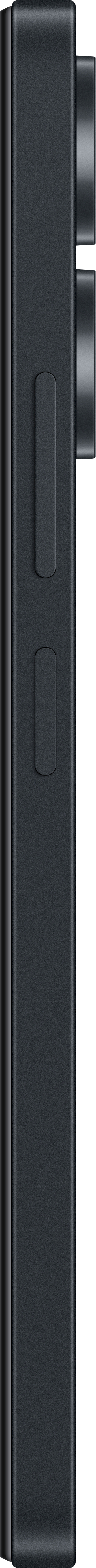 Ein schwarzes Smartphone, Seitenansicht, mit Knöpfen an der Seite.