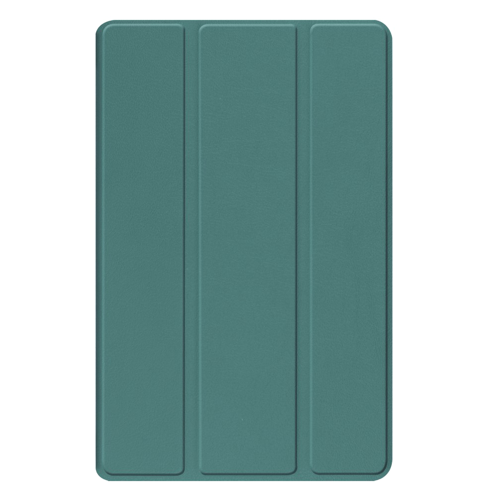 Teal tablet case folded, three panels. Solid teal color.