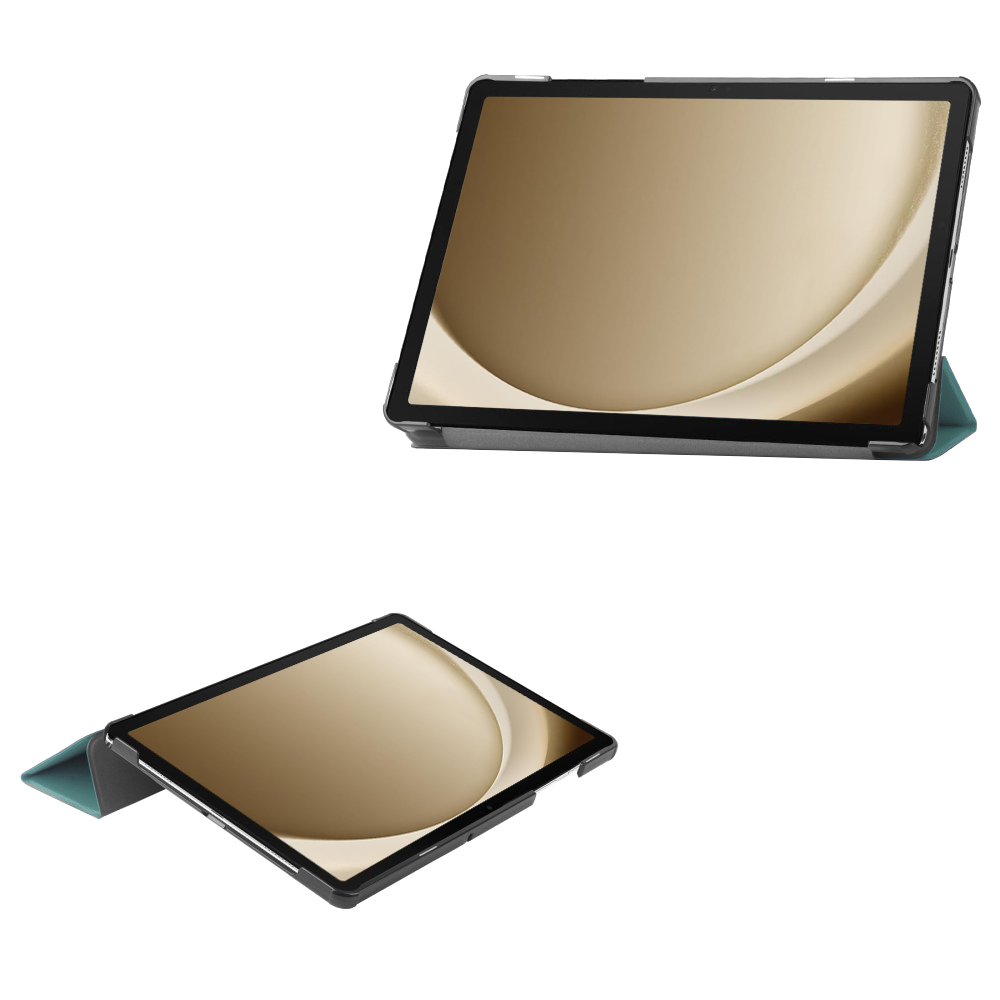 A tablet on a cover. The screen shows a golden pattern.