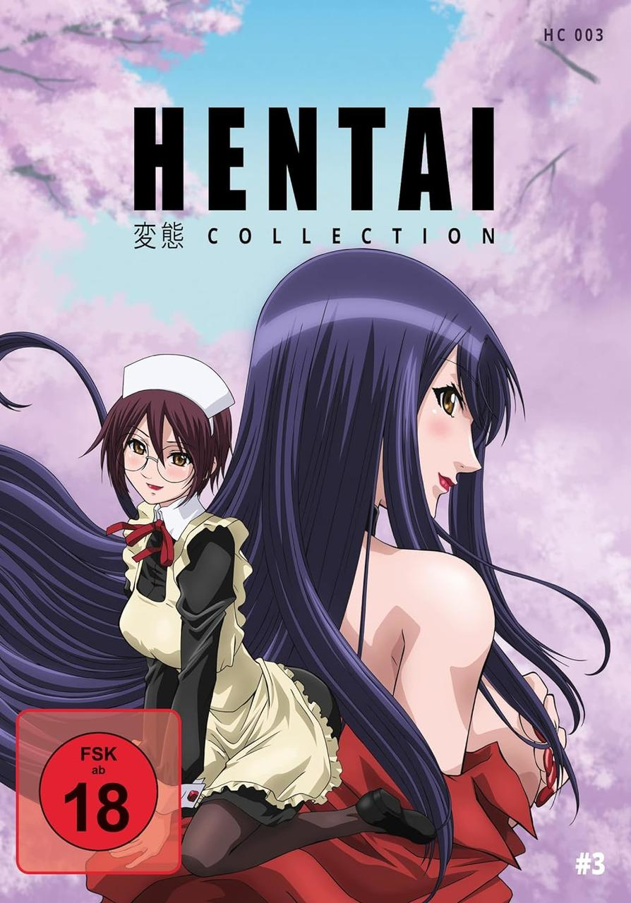 Anime-DVD-Cover: Zwei Frauen. Text 'Hentai Collection' und japanische Schriftzeichen. Bewertung '18'.