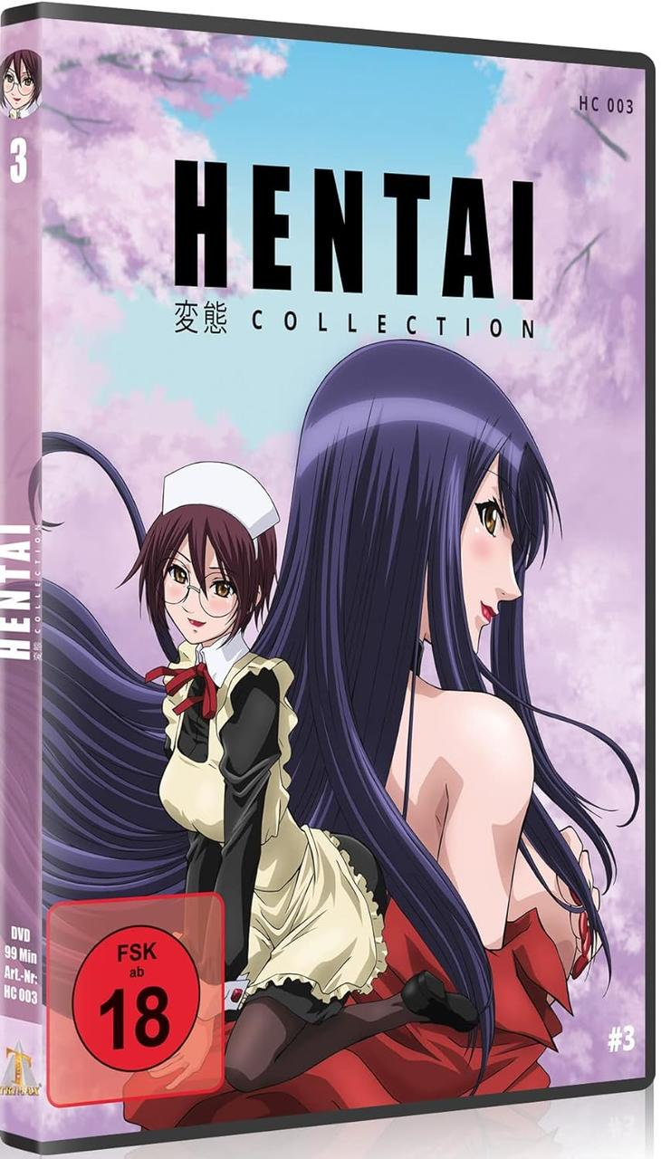 DVD-Hülle: Anime-Mädchen, das Wort 'HENTAI' und ein Warnhinweis-Etikett.
