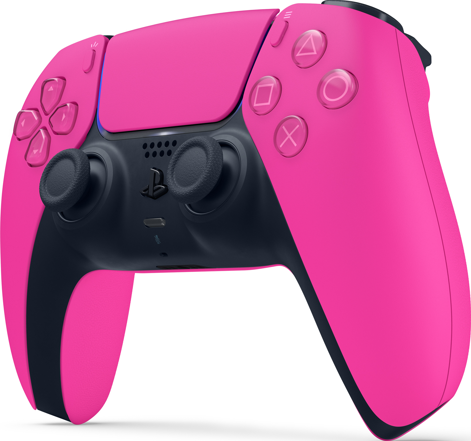 Pink und schwarzer Gamecontroller mit Knöpfen.