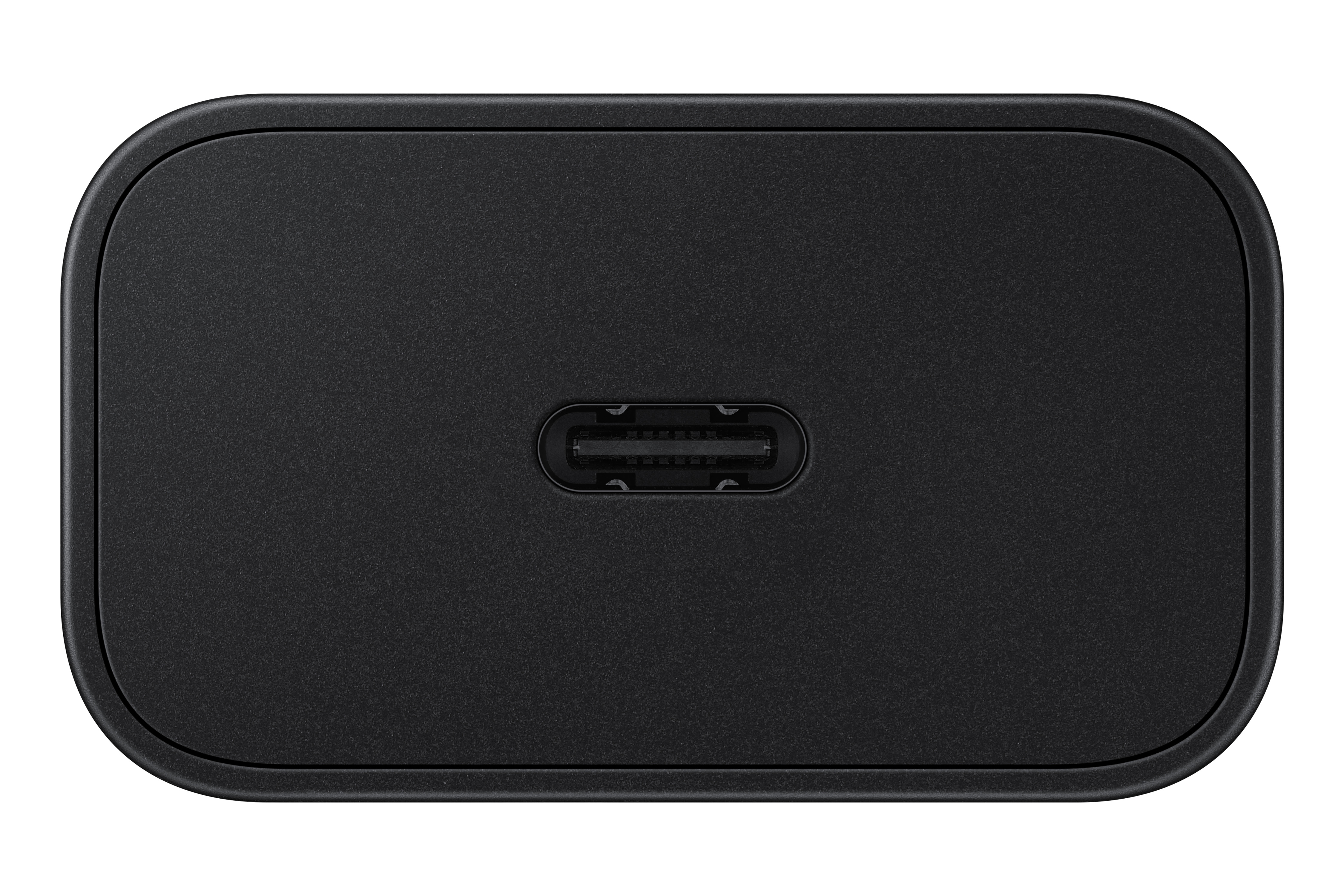 USB-C portlu siyah dikdörtgen şarj cihazı.