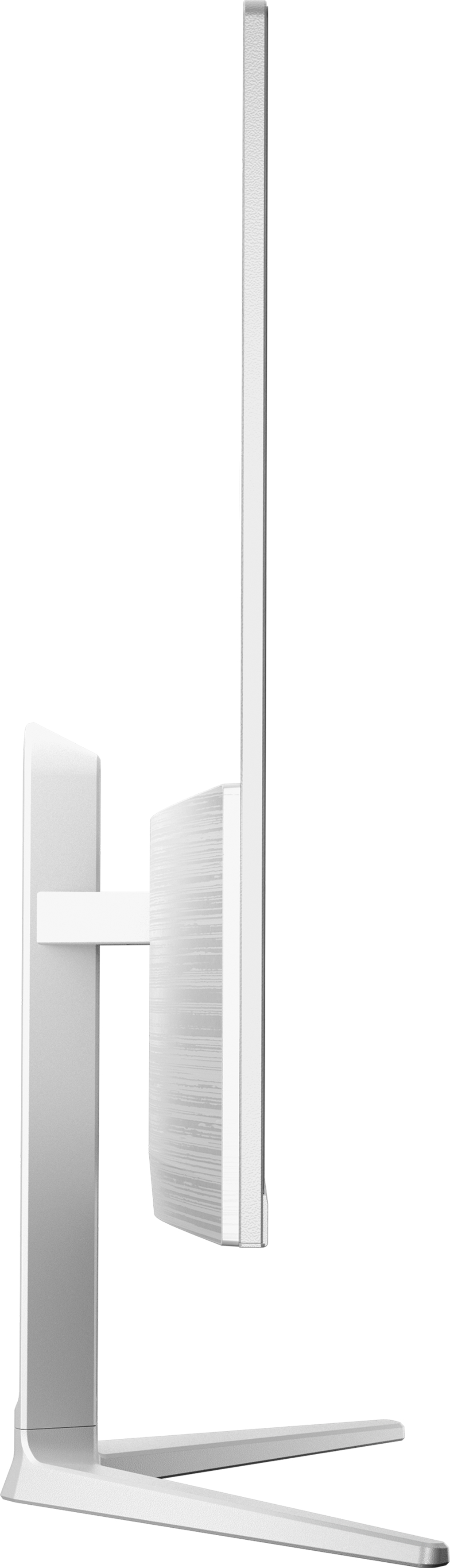 Ein weißer Computermonitor. Der Monitor ist schlank und hat ein schlichtes, modernes Design.