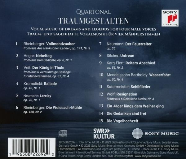 CD-Cover mit Text. Der Titel lautet Quartonal Traumgestalten. Sony Classical-Logo oben rechts.