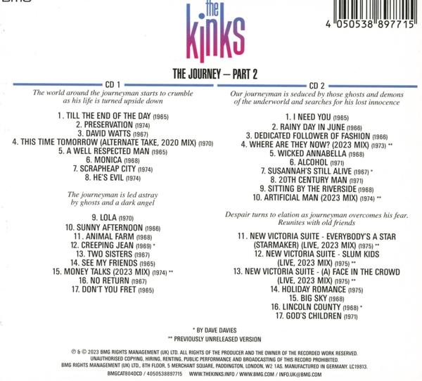 Albumcover mit Titellisten und dem Logo von The Kinks, mit weißem Hintergrund.