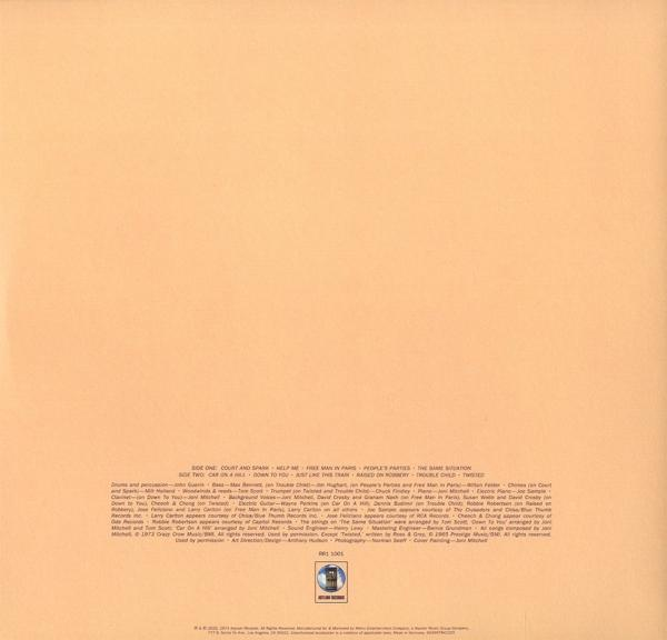 Rückseite einer LP-Schallplatte mit Songtiteln und Credits.